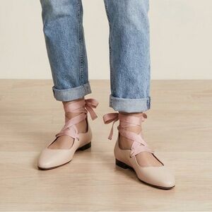 Bally Cream and Pink Flats Timeless Elegance